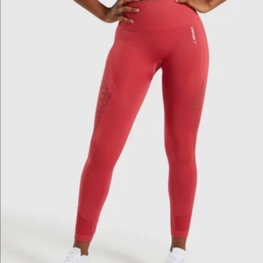 Gymshark Energy + Seamless Leggings - Red x-small